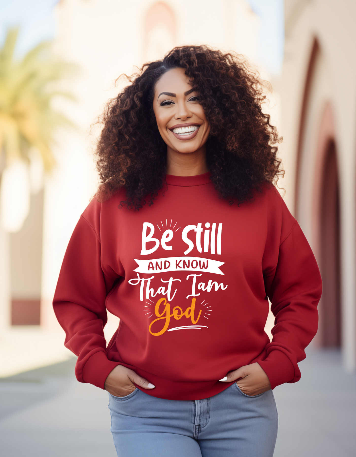 Be Still And Know That I Am God Christian Crew neck Sweatshirt