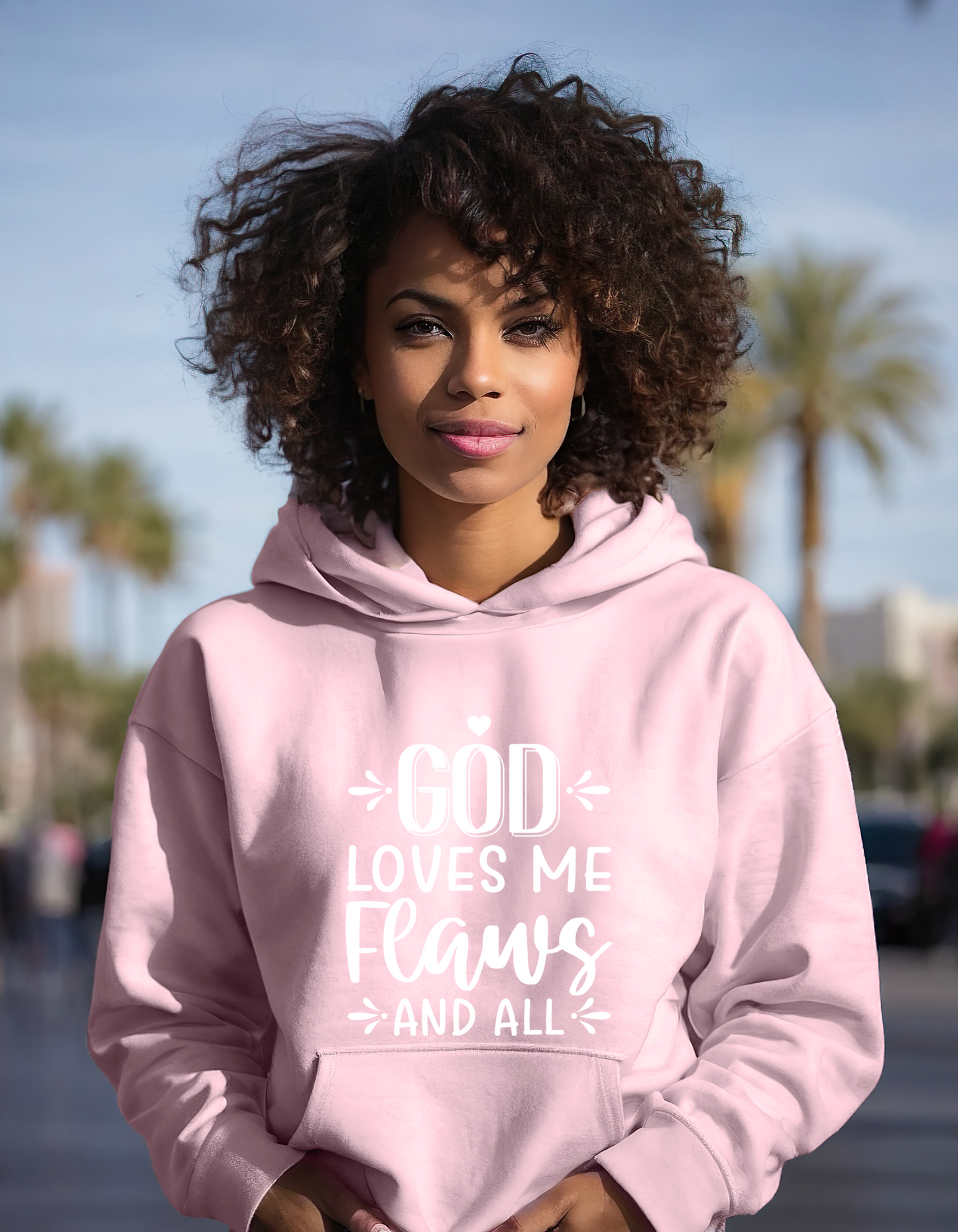 Christian Religious Hoodies, God loves me flaws and all Unisex Heavy Blend™ Hooded Sweatshirt