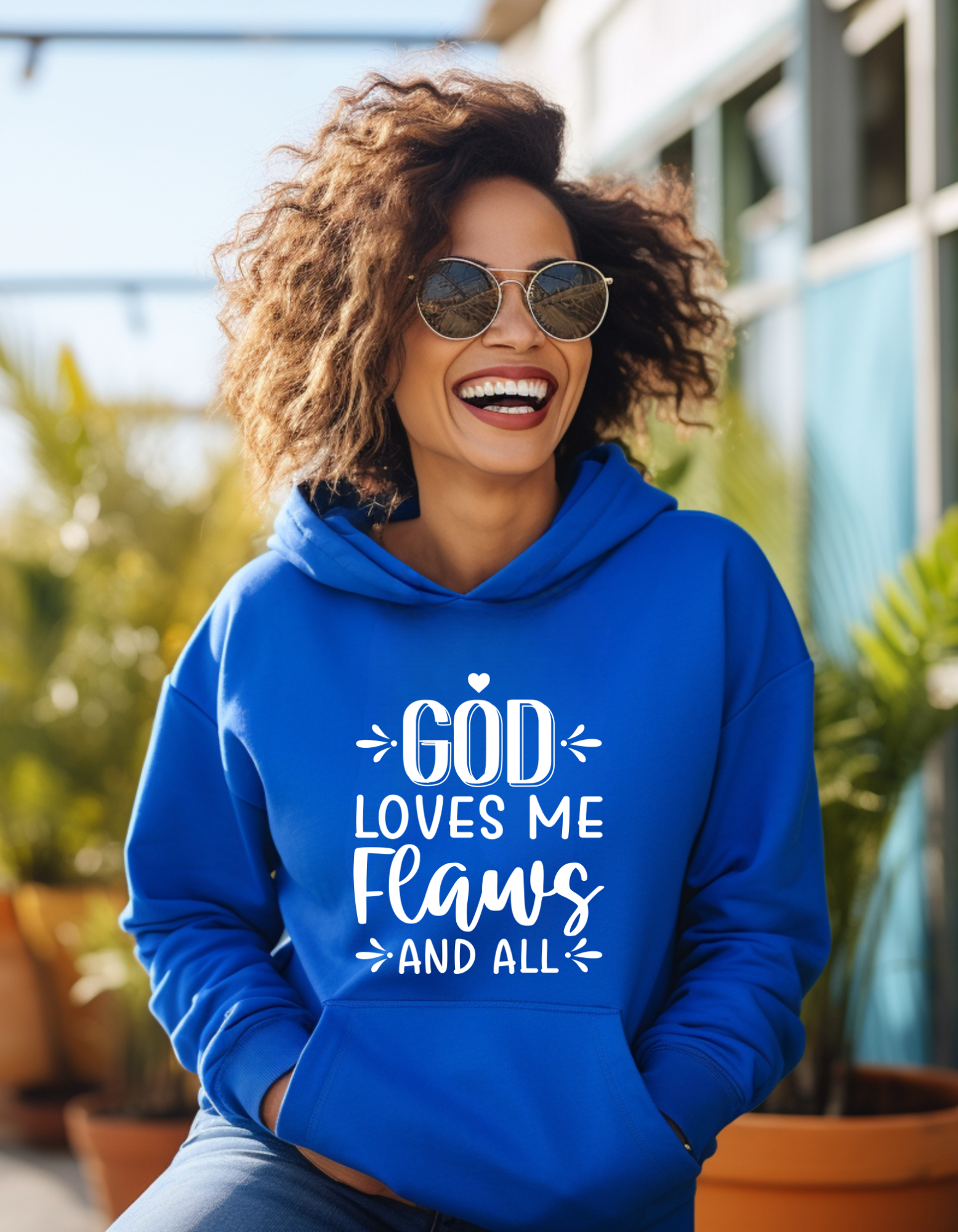 Christian Religious Hoodies, God loves me flaws and all Unisex Heavy Blend™ Hooded Sweatshirt