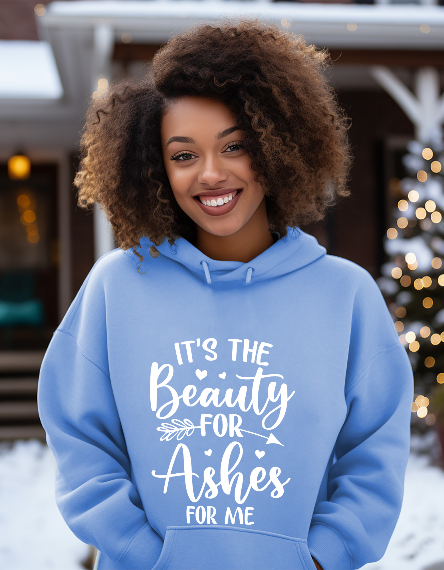 Christian Hooded Sweatshirt, Its the beauty for ashes Hooded Sweatshirt