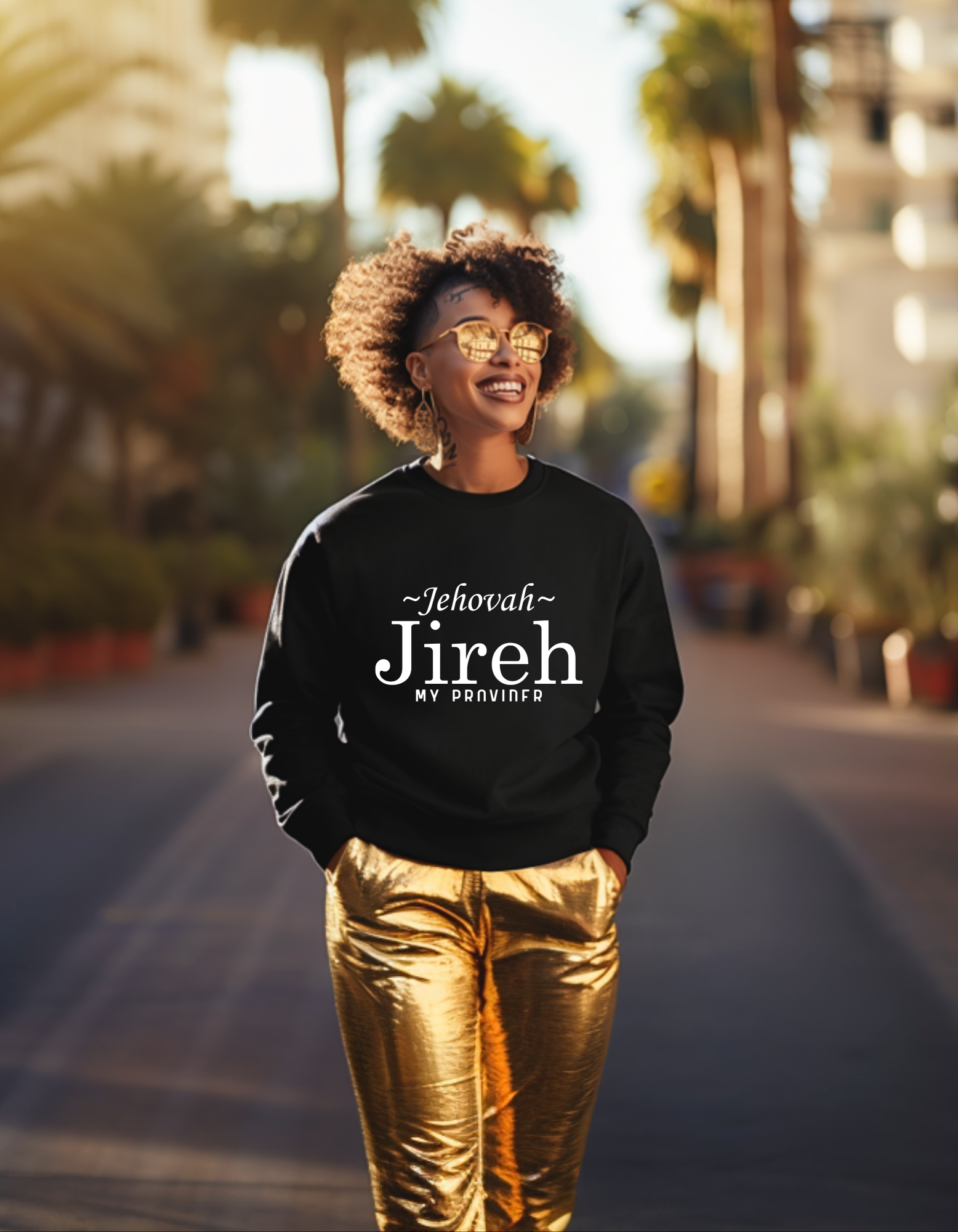 Christian Crewneck Sweatshirt, Jehovah Jireh my provider Christian crewneck sweatshirt