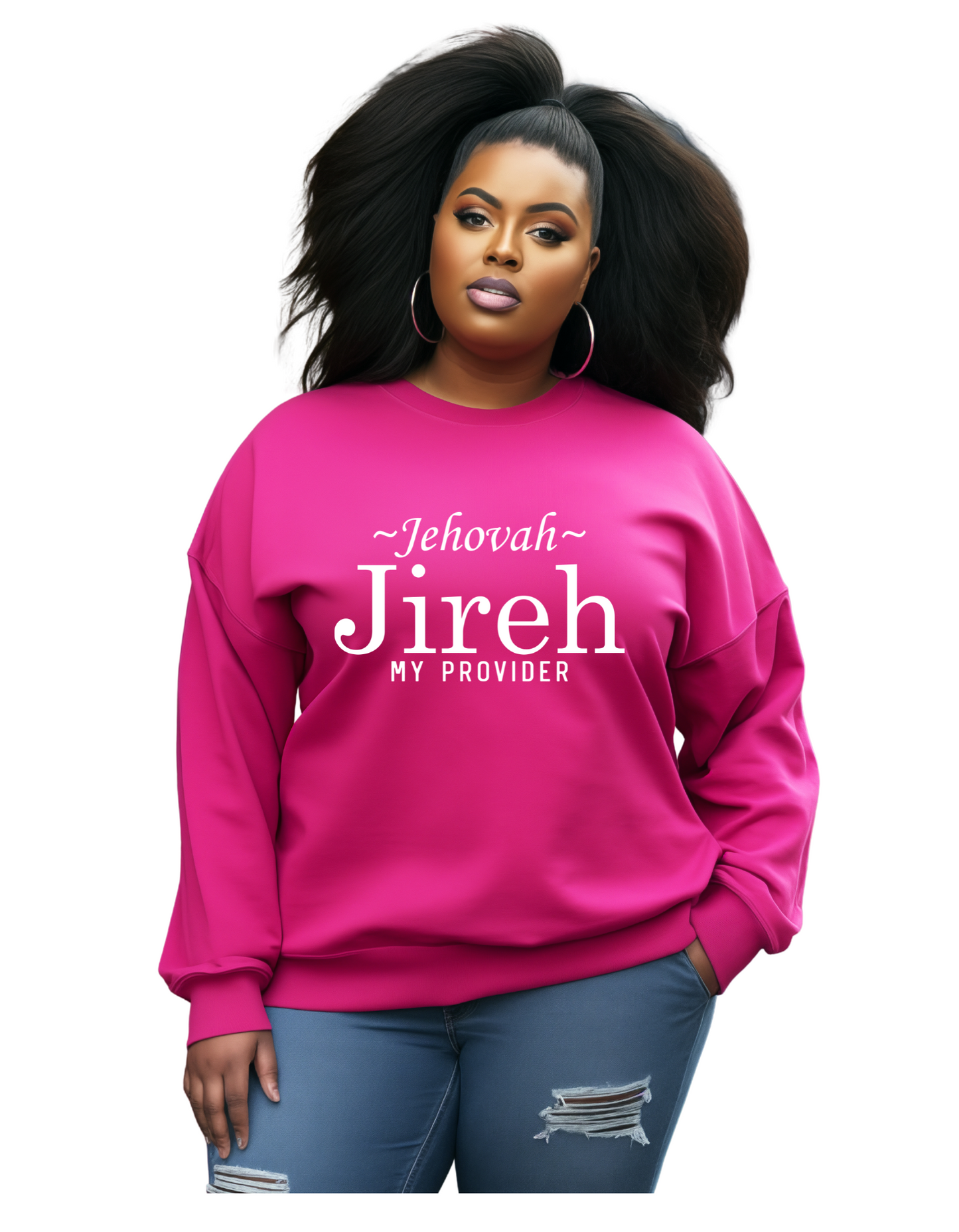 Christian Crewneck Sweatshirt, Jehovah Jireh my provider Christian crewneck sweatshirt