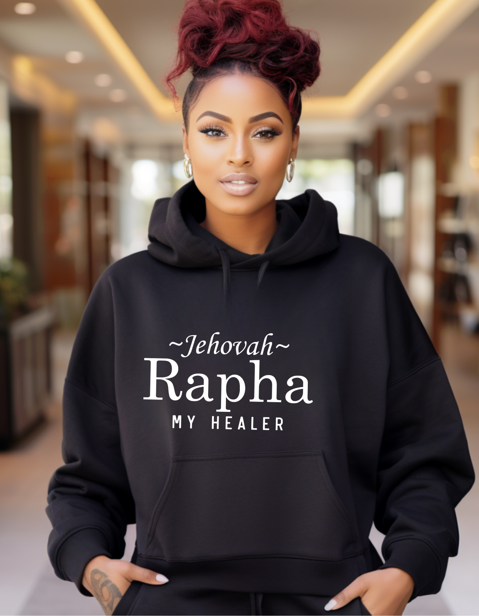 Women Hoodie Sweatshirt, Jehovah Rapha hoodie Sweatshirt Embrace your Faith by wearing