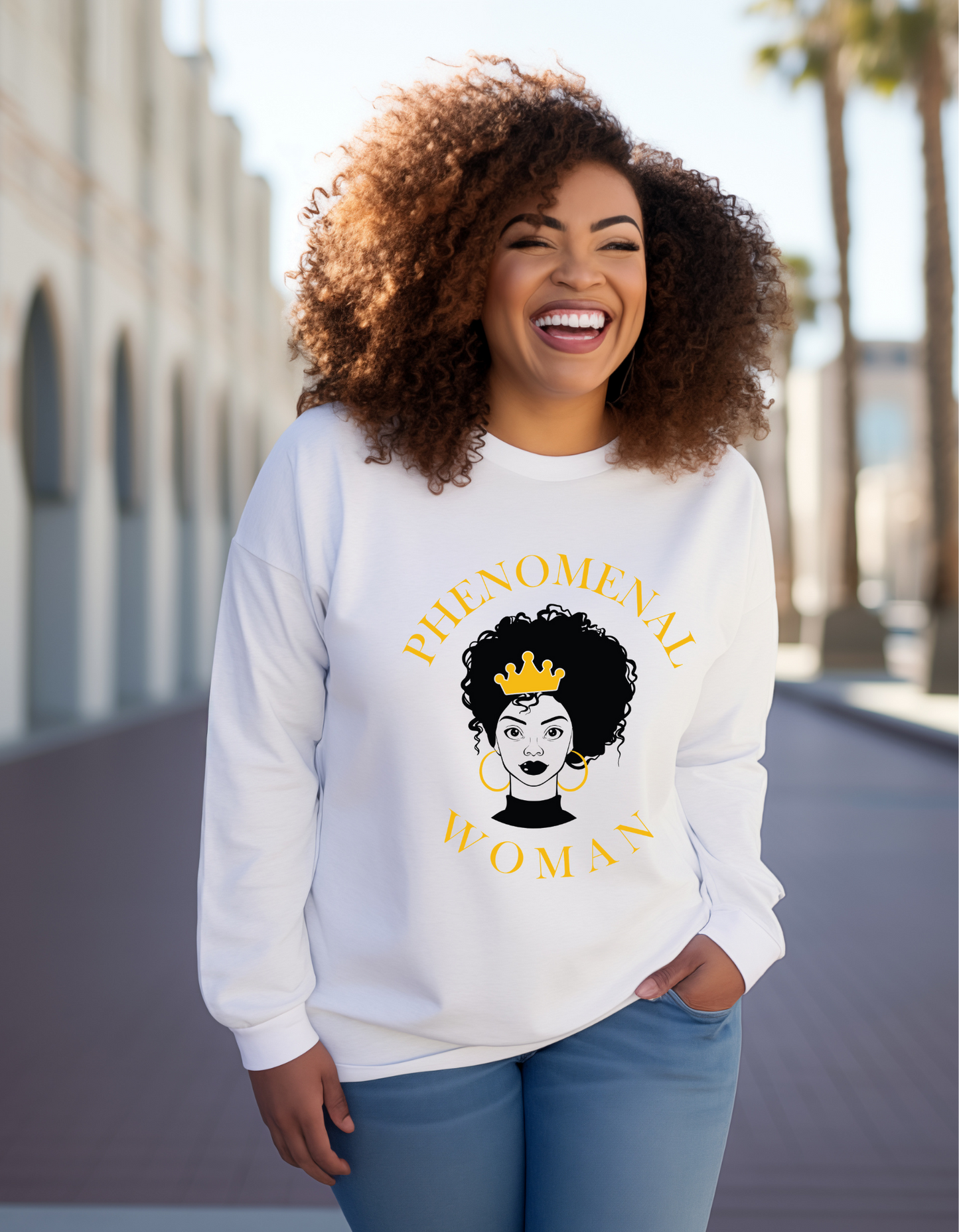 Phenomenal woman Crewneck Sweatshirt design with love