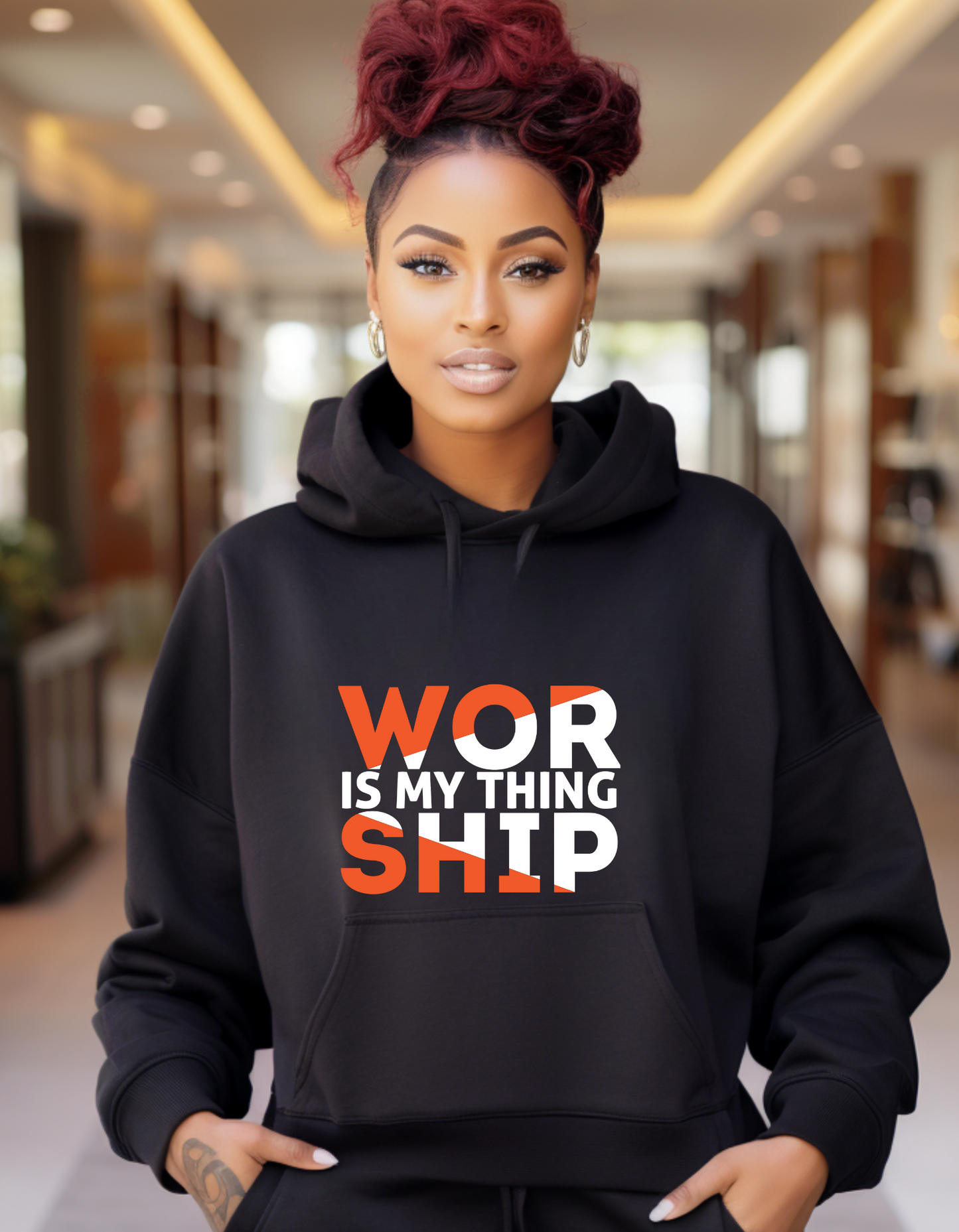 Worship is My Thing Unisex Hoodie Sweatshirt Comfortable Christian Apparel