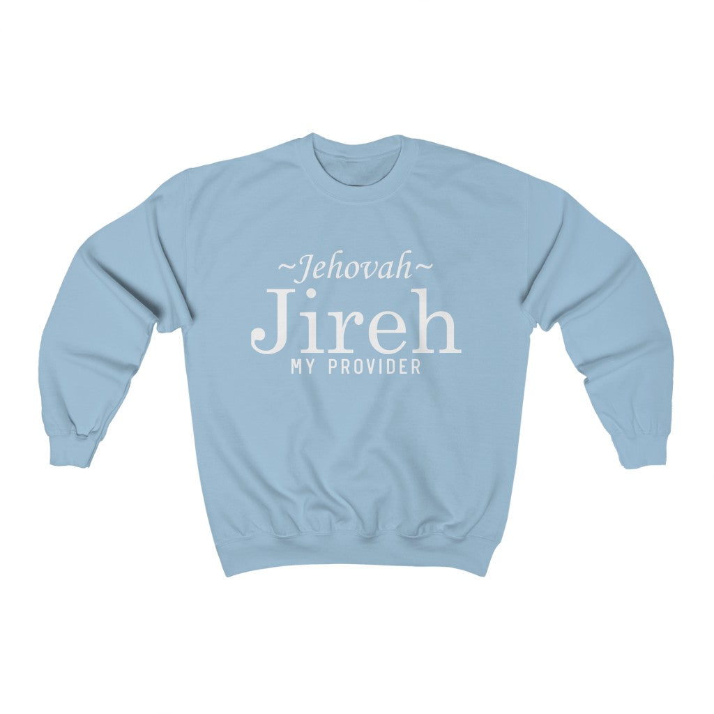 Christian Crewneck Sweatshirt, Jehovah Jireh my provider Christian crewneck sweatshirt