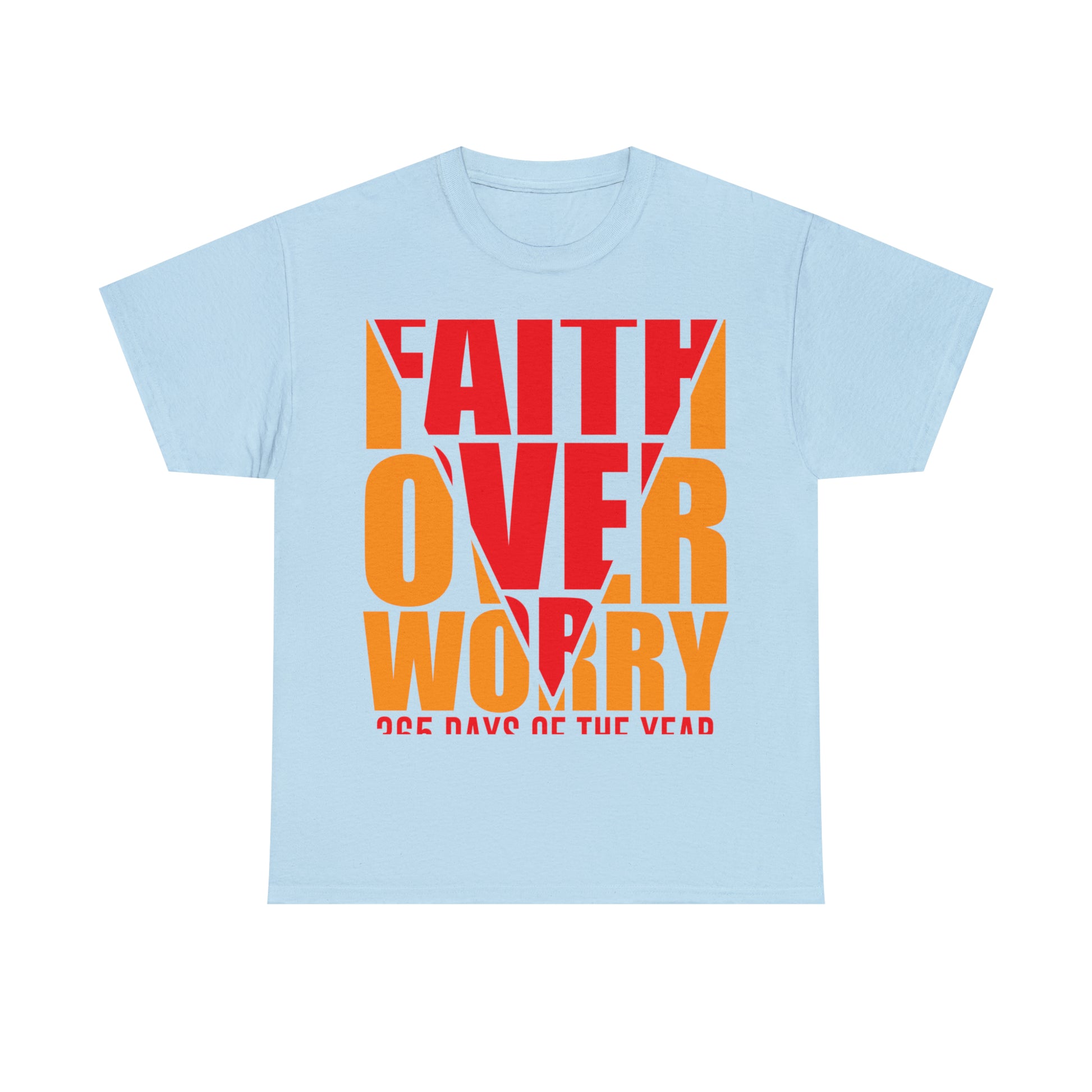 Religious Graphic Tees, Faith over worry Unisex Heavy Cotton Tee